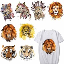 Haicheng Shop NO.2527 Stili Demir On Tiger Lion Leopard Giyim Için Yamalar Dıy T-Shirt Aplike Isı Transferleri Vinil Çıkartmalar Giysiler Için Termal Basın H (Yurt Dışından)