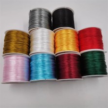 Haicheng Shop 103 Pembe Stil 1 mm x 20 Metre Düğüm Rattail Naylon Shamballa Saten Kordon Örgülü Makrome Dize Takı Bulguları Boncuk Halat (Yurt Dışından)