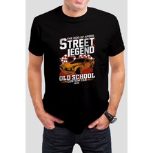 T-35 Yarış Arabası Baskılı Siyah Unisex Tişört