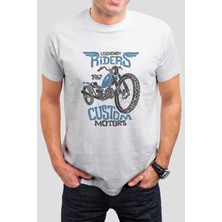 T-35 Legendary Riders Baskılı Beyaz Unisex Tişört