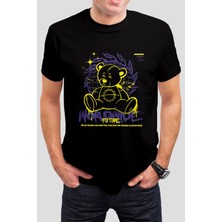 T-35 Ayı Baskılı Siyah Unisex Tişört