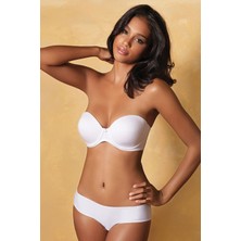 Yeni İnci Destekli Pamuklu Straplez Sütyen