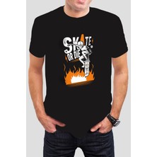 T-35 Kuru Kafa Baskılı Siyah Unisex Tişört