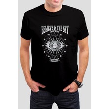 T-35 Gezegen Baskılı Siyah  Unisex Tişört