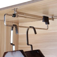DouranShop 250MM Tarzı Geri Çekilebilir Paslanmaz Çelik Üst Montaj Dolap Raylı Elbise Askısı Havlu Ceket Rafları Ayarlanabilir Dolap Çubuk Ray Organizatör Raf (Yurt Dışından)