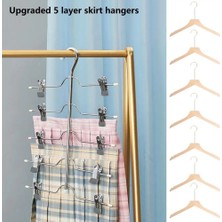 DouranShop Siyah Stil Pantolon Askısı Ayarlanabilir Yerden Tasarruflu Su Geçirmez 5 Katmanlı Etek Askısı Pantolon Kelepçe Tutucu Paslanmaz Çelik Ev Aksesuarları (Yurt Dışından)