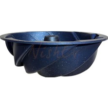 Nishev Hanımeli Döküm Kek Turta Kalıbı Mavi Renk 26 cm