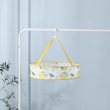 DouranShop 48CM-LIMON-TEK Stil Elbise Kurutma Sepeti Iç Sütyen Çorap Net Asılı Çanta Anti-Deformasyon Kurutma Rafı Rüzgar Geçirmez Elbise Askıları Çift Katmanlı (Yurt Dışından)