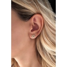 Fiyonk Kuyumculuk 14 Ayar Altın Renkli Dorika Toplu Küpe Büyük