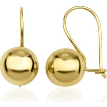 Fiyonk Kuyumculuk 14 Ayar Altın Sallantılı Top Küpe