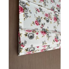 Pera Store Pembe Çiçekli Ütü Istemez Vintage Katlamalı Modern Mutfak Çocuk Odası Perdesi