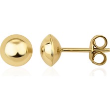 Fiyonk Kuyumculuk 14 Ayar Altın Yarım Top Küpe