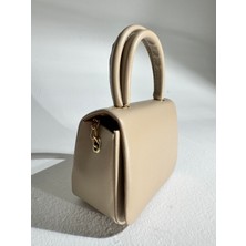 Eataly Shoes Saldı Bej Cilt Baget Çanta