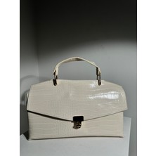 Eataly Shoes Krista Kırık Beyaz Dikdörtgen Baget Çanta