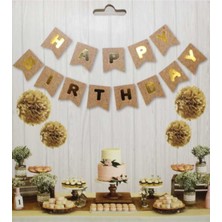 EC Shop Kraft – Gold Happy Birthday Flama