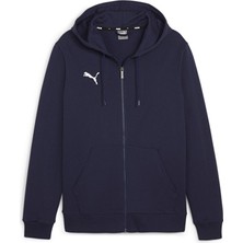 Puma Teamgoal Casuals Erkek Futbol Ceketi Kapüşonlu Düz Desenli Lacivert XL Sezonluk