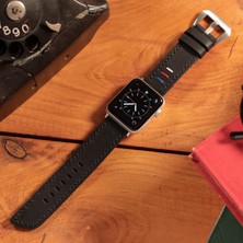 Vagave Apple Watch Siyah Deri Kordon 42MM 44MM 45MM 49MM 3 / 4 / 5 / 6 / Se / 7 / 8 / Ultra / Ultra 2 Deri Kordon Deri Kayış