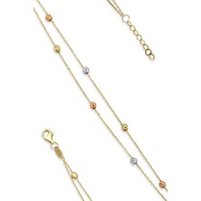 Fiyonk Kuyumculuk 14 Ayar Altın Çift Sıra Asimetrik Dorika Toplu Bileklik