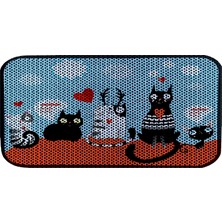 Aktunç Xxl Büyük Boy Elekli Tuvalet Önü Desenli Kedi Kumu Paspası 60X120 cm