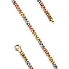 Fiyonk Kuyumculuk 14 Ayar Altın Üç Renk Dorika Örme Roller Bileklik