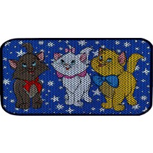 Xxl Büyük Boy Elekli Tuvalet Önü Desenli Kedi Kumu Paspası 60X120 cm