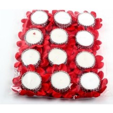 Tuğra Kına Gecesi Kırmızı Nedime Kına El Mumu Gülü 12 Adet