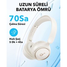 Anker Soundcore H30i Mikrofonlu Kablosuz Kulaküstü Kulaklık - 70 Saat Oynatma Süresi- Soundcore Uygulama Destekli - Multipoint Connection - Beyaz (Anker Türkiye Garantili)