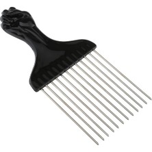 Avatarskyti Siyah Yumruk Afro Pick Metal Geniş Diş Saç Tarak Hacim Veren Saç Şekillendirici Anti-Statik Tarak Fırça Dolaşık Açıcı Tarak (Yurt Dışından)