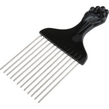 Avatarskyti Siyah Yumruk Afro Pick Metal Geniş Diş Saç Tarak Hacim Veren Saç Şekillendirici Anti-Statik Tarak Fırça Dolaşık Açıcı Tarak (Yurt Dışından)