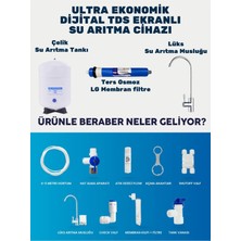 Almera Dijital Tds Ekranlı 10 Aşamalı Ph Alkali Mineral Filtreli Çelik Su Tanklı Dijital Su Arıtma Cihazı