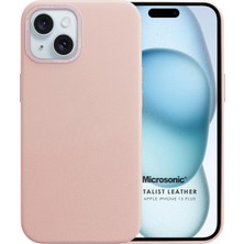 Microsonic Apple iPhone 15 Plus Kılıf Metalist Leather Pembe