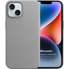 Microsonic Apple iPhone 13 Kılıf Metalist Leather Gri