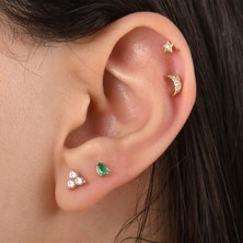 Saf Pırlanta 0.02 Karat Yıldız Pırlanta Tragus Piercing