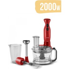 Karaca 2000W Turbo Doğrayıcı, Dilimleme Rondo, Blender - Ikili Çelik Mikser 6 In 1 Çok Amaçlı Mutfak Robotu