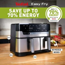 Tefal Pişirme , Kızartma ve ızgara Çift Hazneli Yüksek Kaliteli Easy Fry & Grill Iki Sepetli Yağsız Fritöz