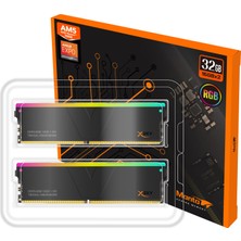 V-Color Ddr5 Manta Xsky Rgb Amd Expo 32GB(16GBX2) 6400MHZ CL32 Ram Bellek (TMXSAL1664832KWK)