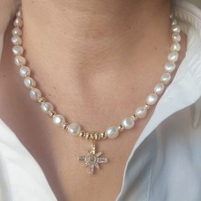 Devi Fashion Zirkon Taşlı Incili Tasarım Kolye