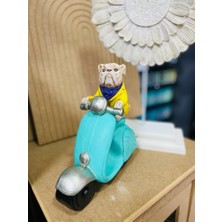 Renkli Fırça Renklifırça Motorcu Köpek Polyester Biblo Hediyelik