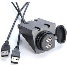 Alfais 5151 USB Çoklayıcı Hub Araç Içi Kontrol Paneli Uzatma Aux Kablosu