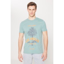 Altınyıldız Classics Erkek MINT YESIL Standart Fit Normal Kesim %100 Pamuk Bisiklet Yaka Tişört