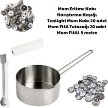 Adin Tasarım Mum Yapım Seti Mum Eritme Kabı 750ML Parafin Karıştırma Kaşığı Tealight Mum Kabı Mum Fitil Tutacağı
