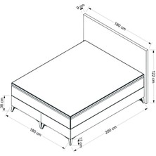 İola Bedding Visage Baza Başlık Seti 180 x 200 cm