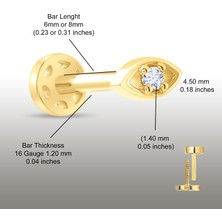 Saf Pırlanta 0.02 Karat Pırlanta Göz Tragus Piercing