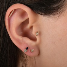 Saf Pırlanta 0.02 Karat Pırlanta Göz Tragus Piercing