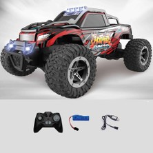 Gepettoys Kontrollü LED Işıklı Off Road Araç Kırmızı GHz