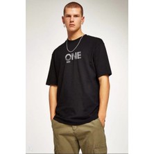 Tarz Yeri Baskılı Oversize T-Shirt Siyah