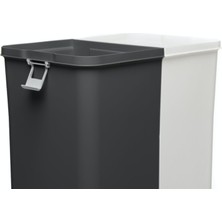 Motek Duo Laundry Çamaşır Sepeti - Antrasit / Beyaz - 80 Lt