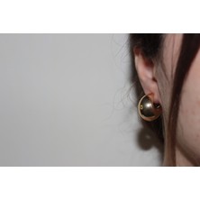 Nevamor Ay Model Küçük Kalın Gold Küpe