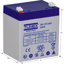 Tunex 12V 5A 1,44 kg Kuru Bakımsız Akü (90*70*100*106 Mm) TNX-12V5A