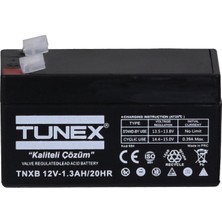 Tunex 12V 1,3A 0,51 kg Kuru Bakımsız Akü (97*43*53*59 Mm) TNXB-12V1,3A